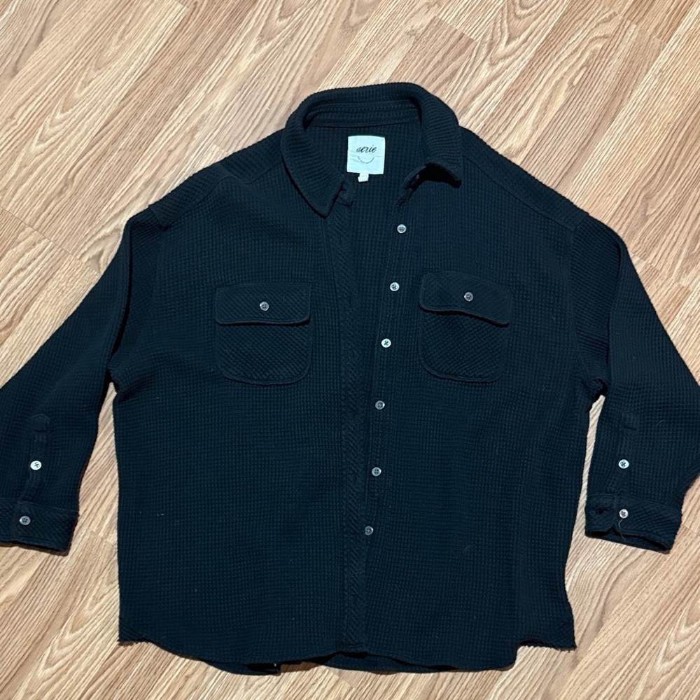 Aerie Black Button Down Shirt